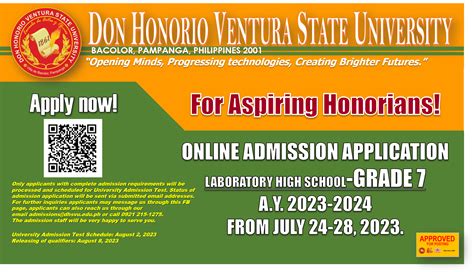 DHVSU Office of Admissions, Poblacion, Bacolor (2023).